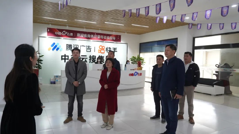 省商務廳王勁雨副廳長一行到中商云搜集團參觀調研